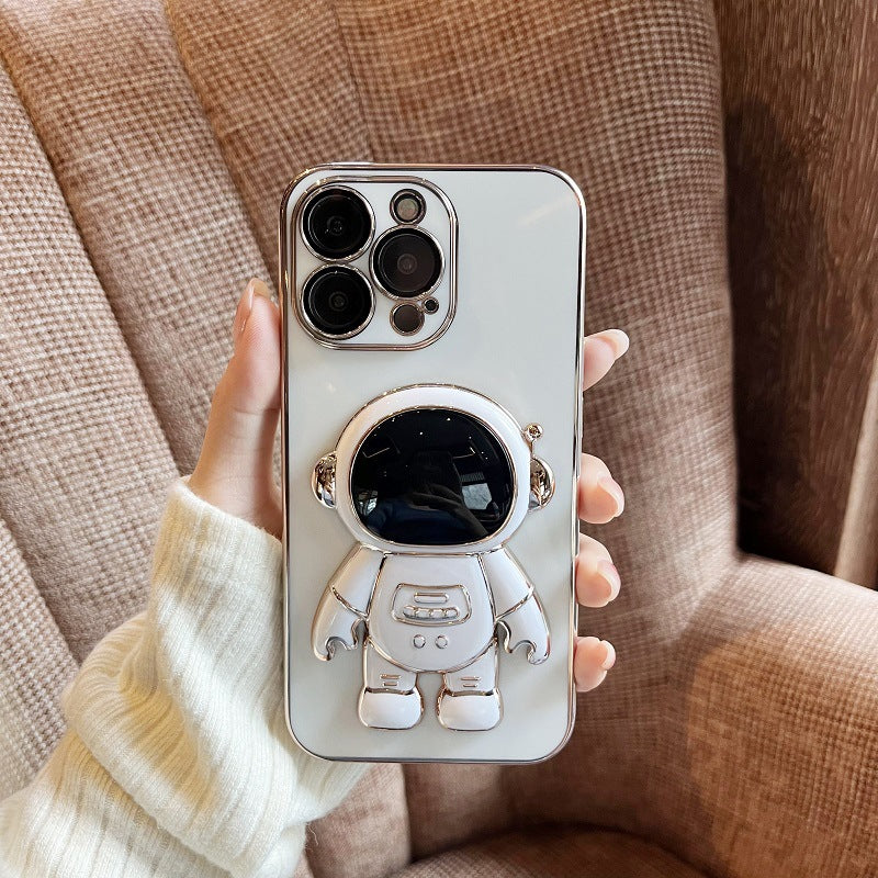 Astronaut Bracket Holder Protective Soft TPU Case With Lens Film - For iPhones