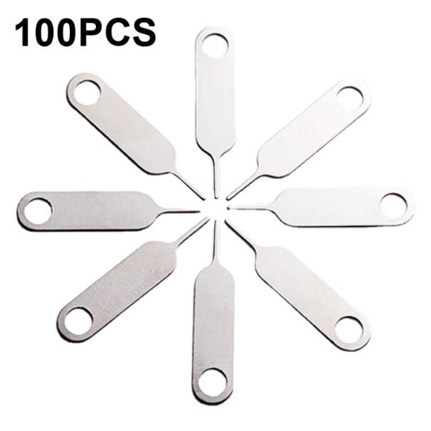 100 PCS Universal Thickened and Hardened Steel Phone Sim Card Removal Eject Pins Tools - Mos Accessories