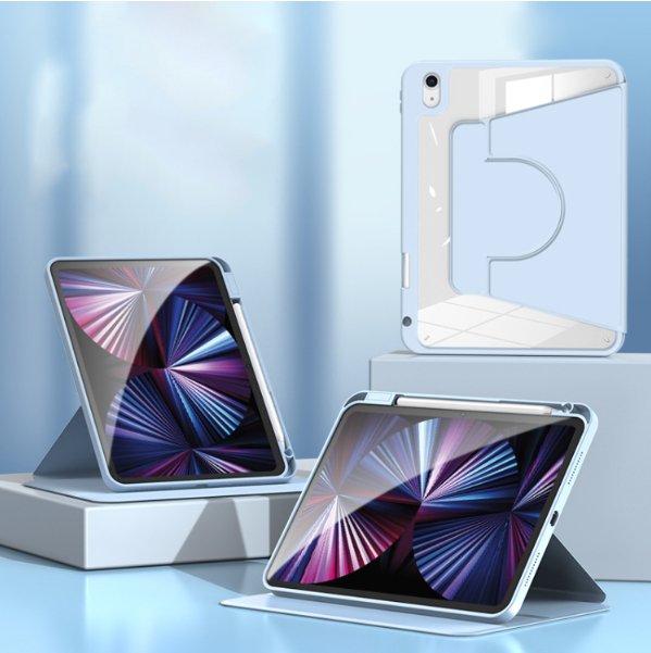 2 in 1 Acrylic Split Rotating PU Leather Case - For iPad 7th / 8th / 9th Gen 10.2" (2019 / 2020 / 2021) - Mos Accessories