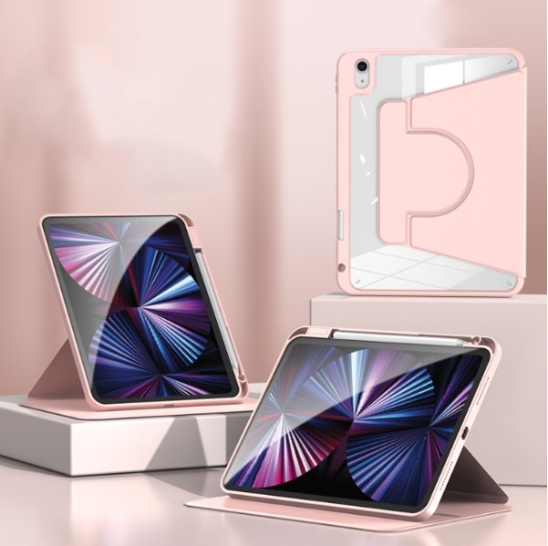 2 in 1 Acrylic Split Rotating PU Leather Case - For iPad mini 6th Gen (2021) - Mos Accessories