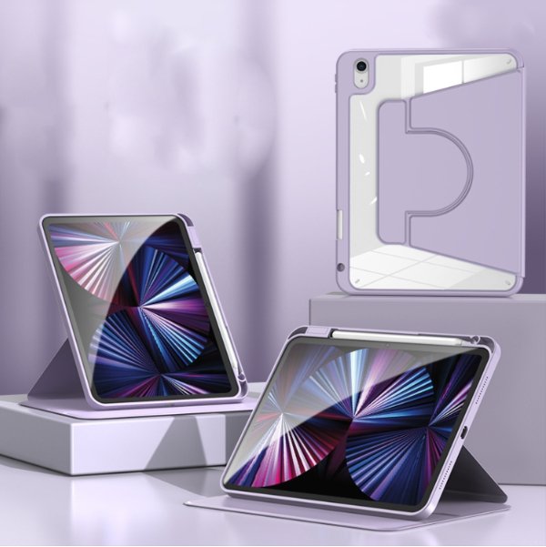 2 in 1 Acrylic Split Rotating PU Leather Case - For iPad Pro 12.9" (2018 / 2020 / 2021 / 2022) - Mos Accessories