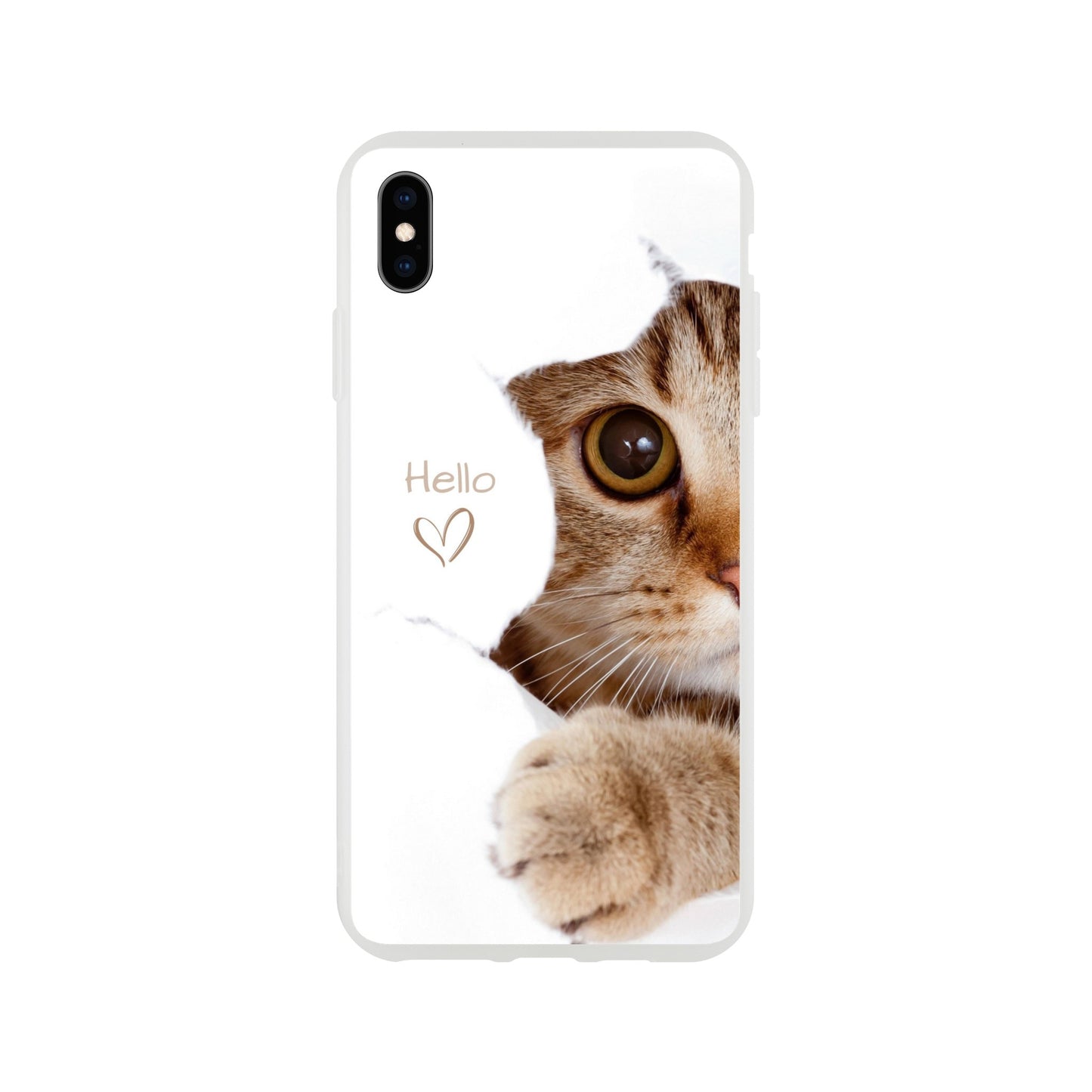 Hello Kitten Flexi Case Cover - For iPhone 14 / 13 / 12 / 11 / X / 8 / 7 Series