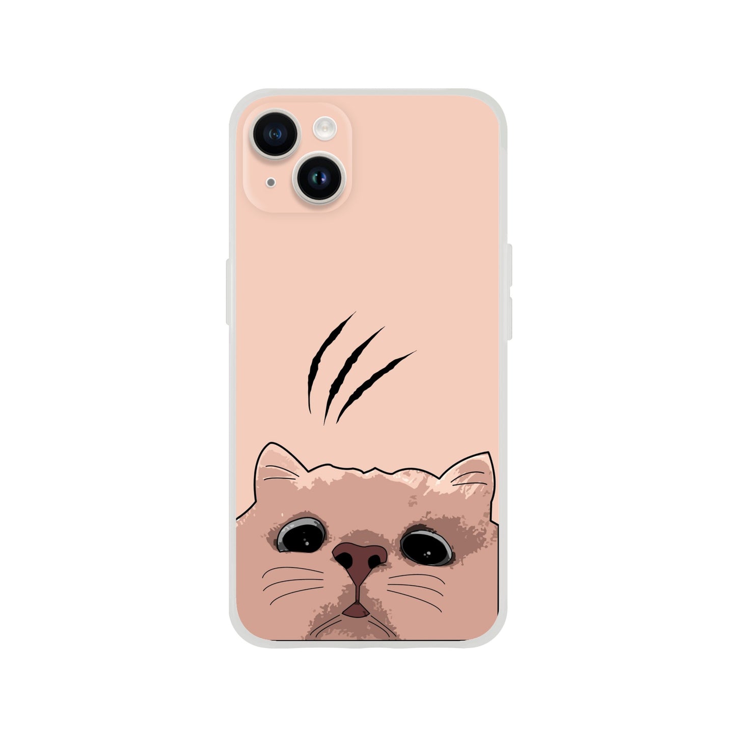 Cat Staring Up Flexi Case Cover - For iPhone 14 / 13 / 12 / 11 / X / 8 / 7 Series