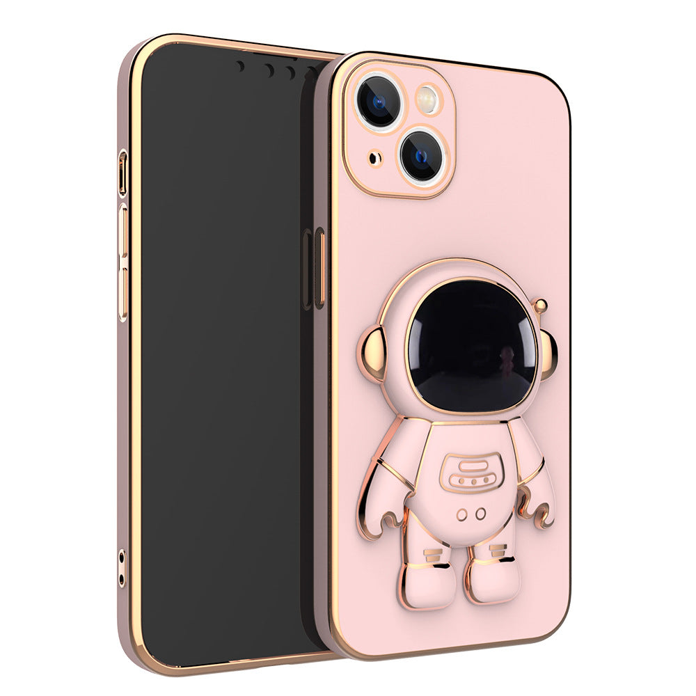 Astronaut Bracket Holder Protective Soft TPU Case With Lens Film - For iPhones