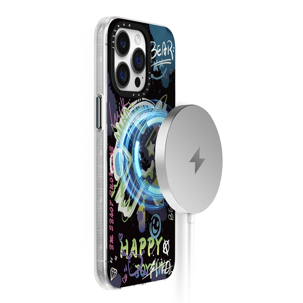Jaucase Graffiti Pattern PC+TPU MagSafe Phone Case - For iPhone 14 Pro Max
