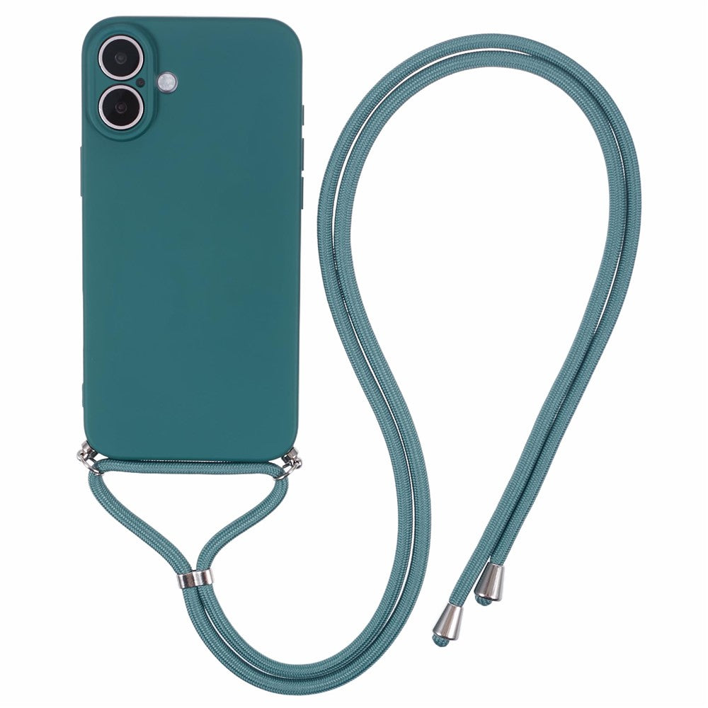 TPU Crossbody Phone Case with Necklace Cord Strap - For iPhone 16
