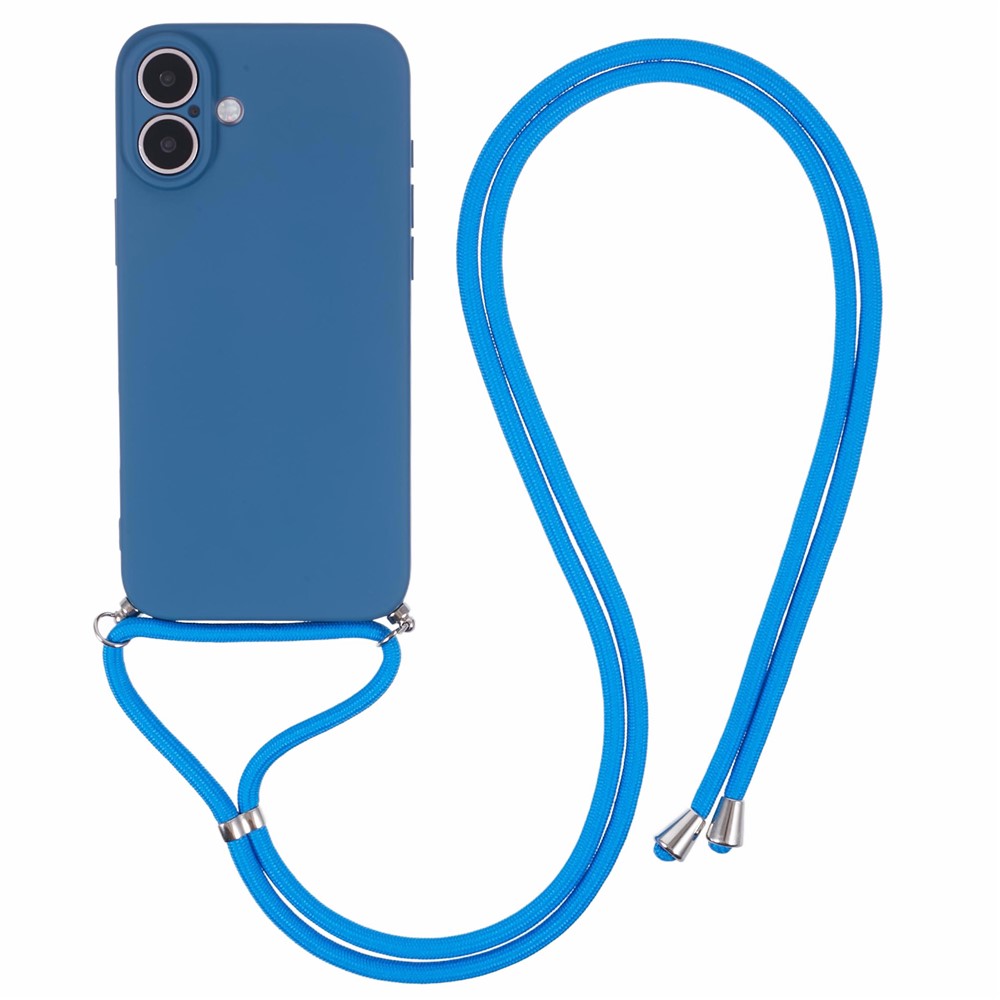 TPU Crossbody Phone Case with Necklace Cord Strap - For iPhone 16