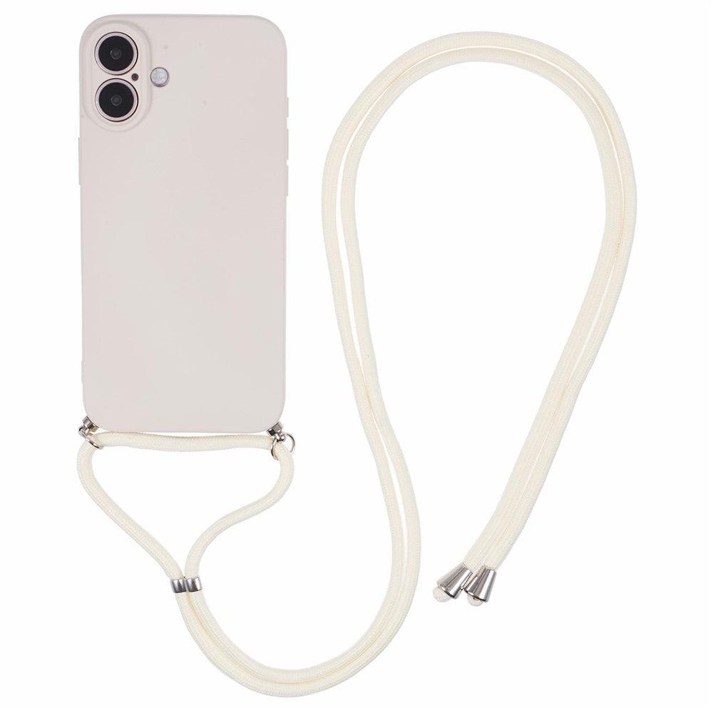 TPU Crossbody Phone Case with Necklace Cord Strap - For iPhone 16