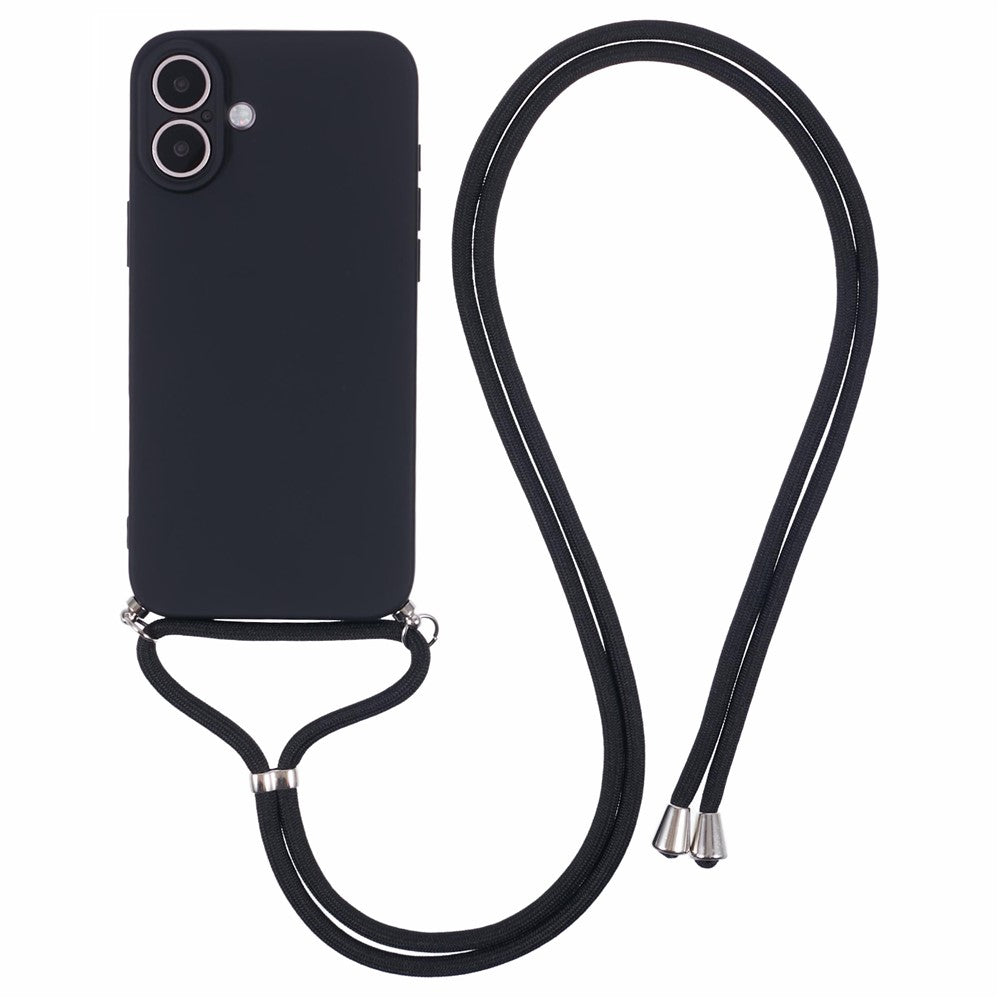 TPU Crossbody Phone Case with Necklace Cord Strap - For iPhone 16