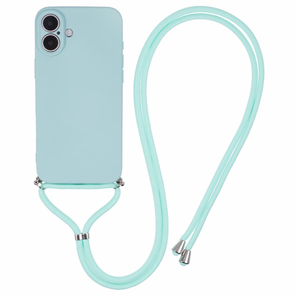 TPU Crossbody Phone Case with Necklace Cord Strap - For iPhone 16