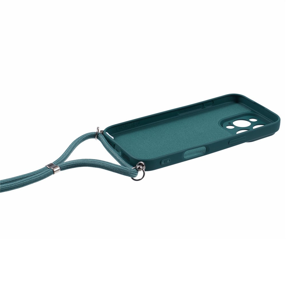 Crossbody Case Flexible TPU Fiber Lining Anti-Shock Phone Cover - For iPhone 16 Pro