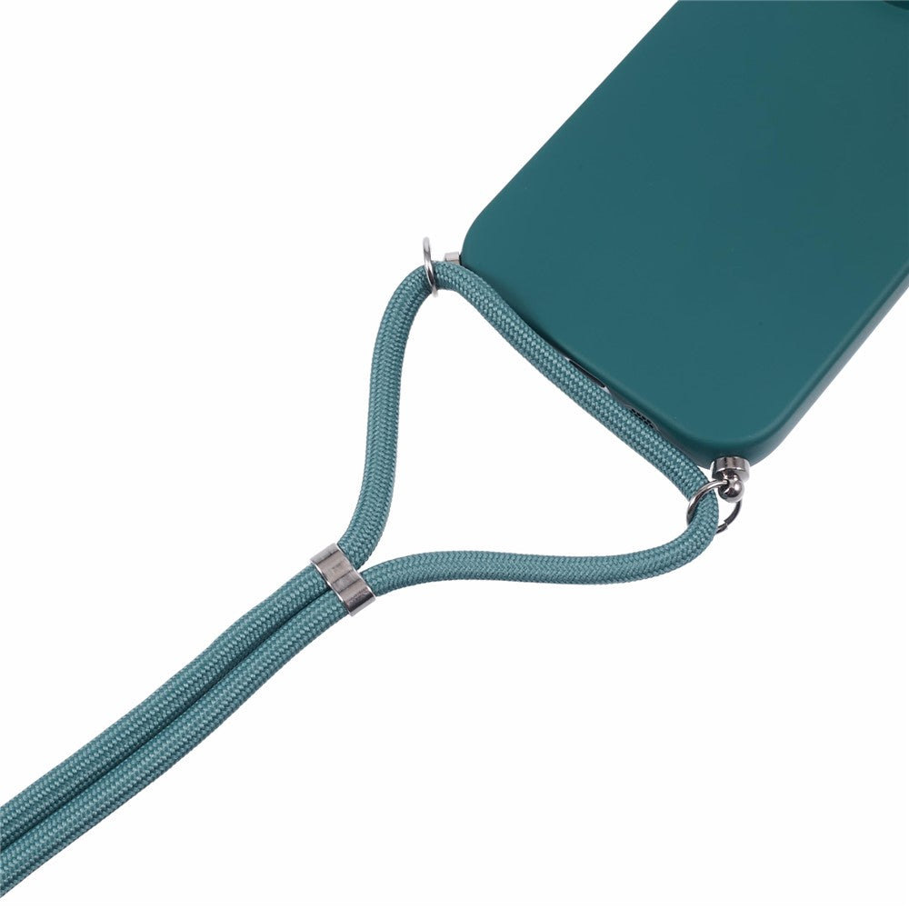 Crossbody Case Flexible TPU Fiber Lining Anti-Shock Phone Cover - For iPhone 16 Pro
