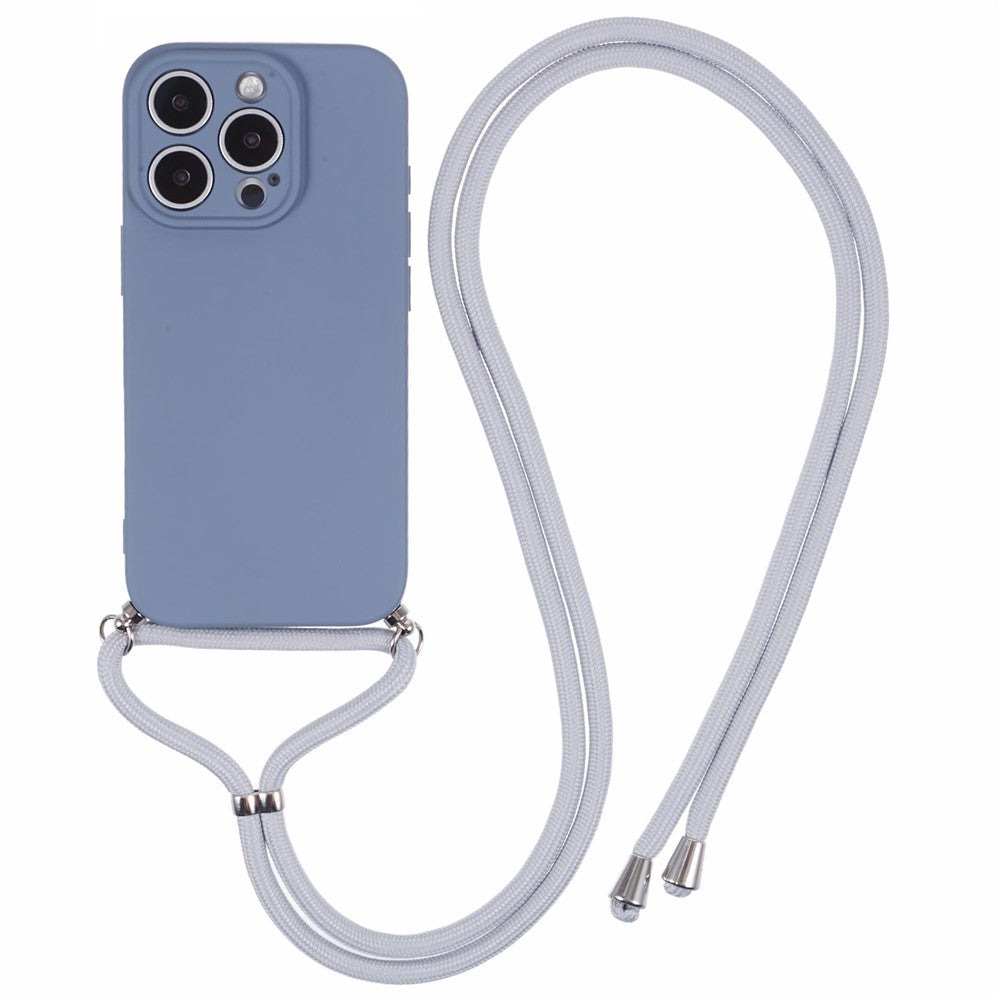 Crossbody Case Flexible TPU Fiber Lining Anti-Shock Phone Cover - For iPhone 16 Pro
