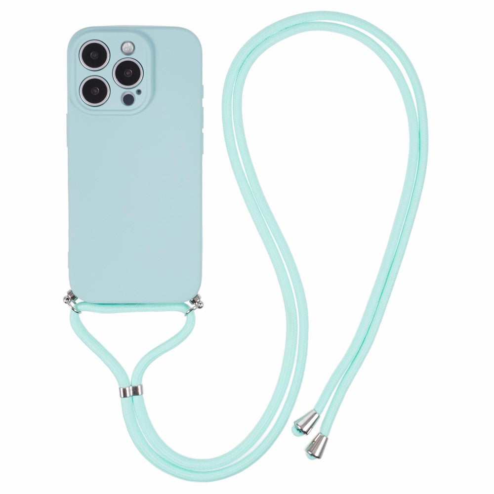 Crossbody Case Flexible TPU Fiber Lining Anti-Shock Phone Cover - For iPhone 16 Pro