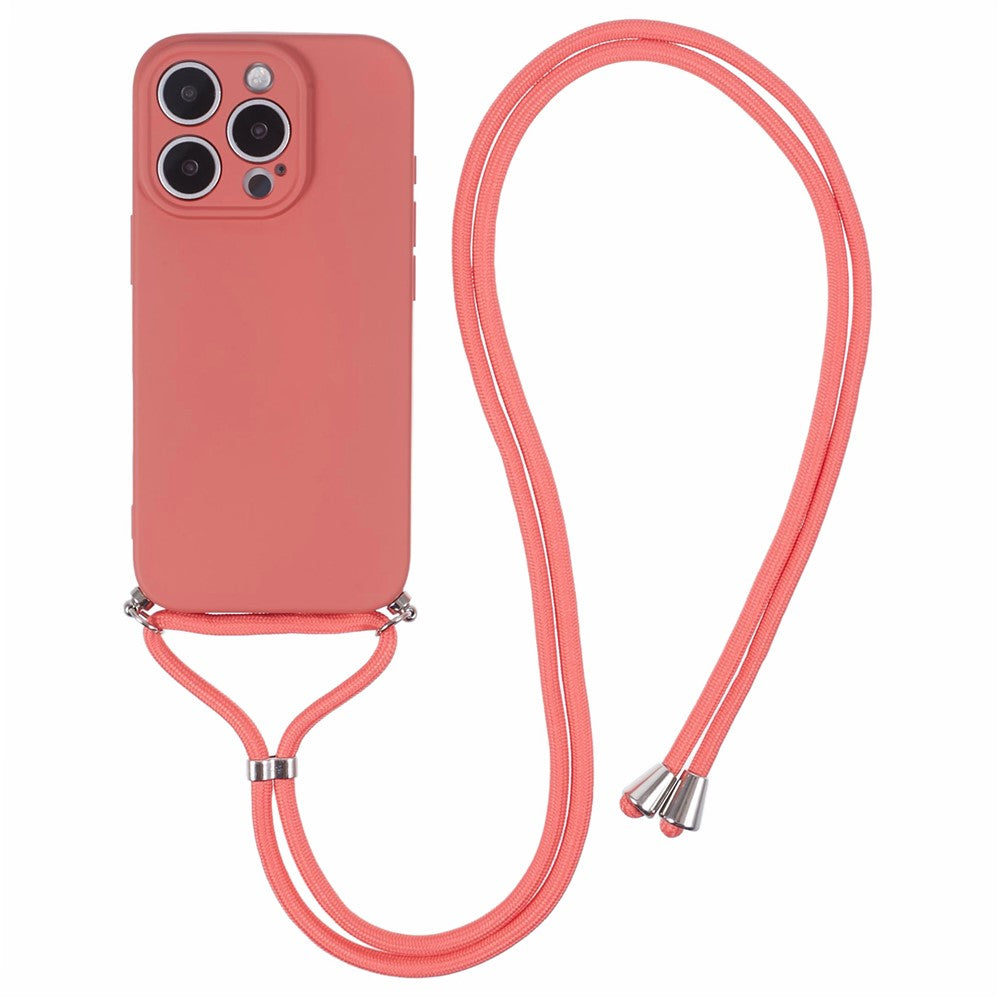 Crossbody Case Flexible TPU Fiber Lining Anti-Shock Phone Cover - For iPhone 16 Pro