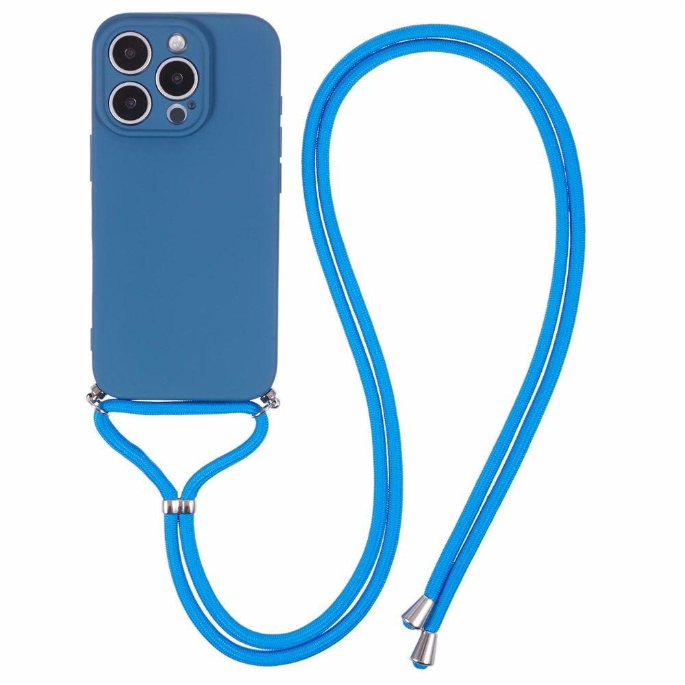 Crossbody Case Flexible TPU Fiber Lining Anti-Shock Phone Cover - For iPhone 16 Pro