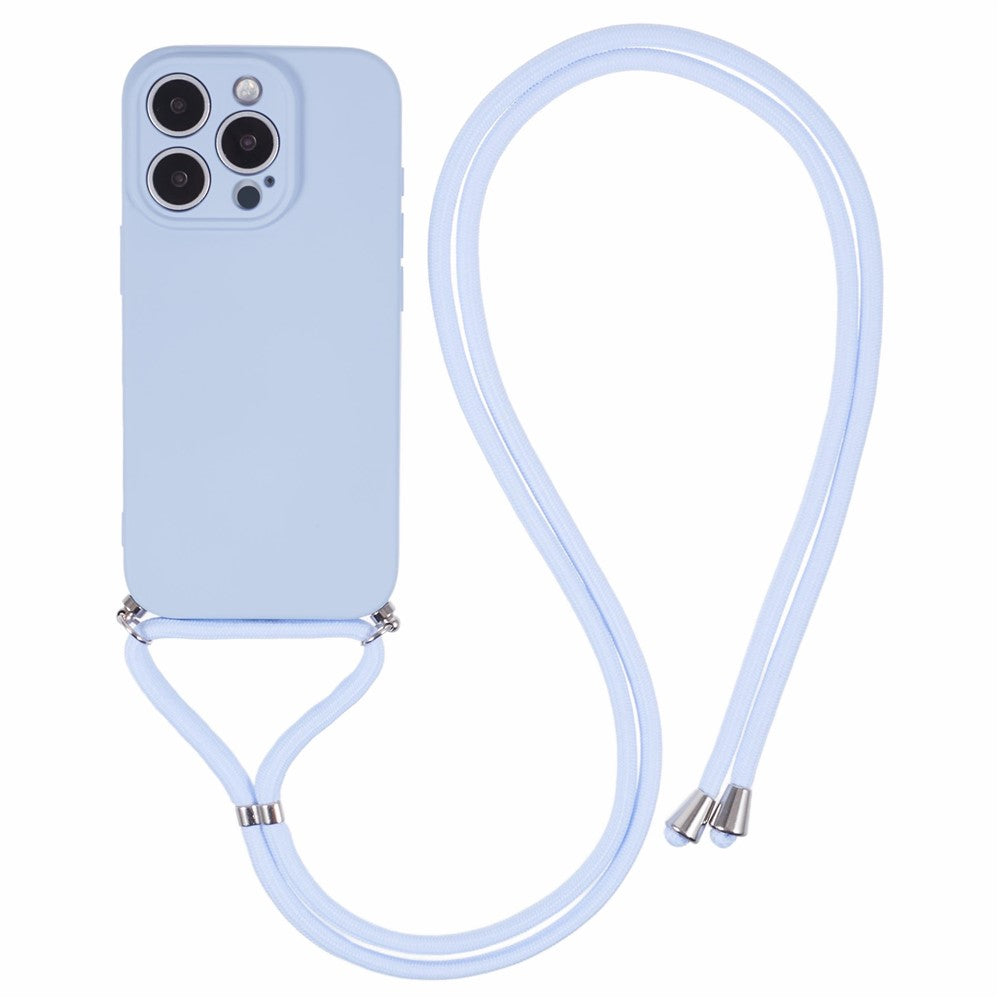Crossbody Case Flexible TPU Fiber Lining Anti-Shock Phone Cover - For iPhone 16 Pro