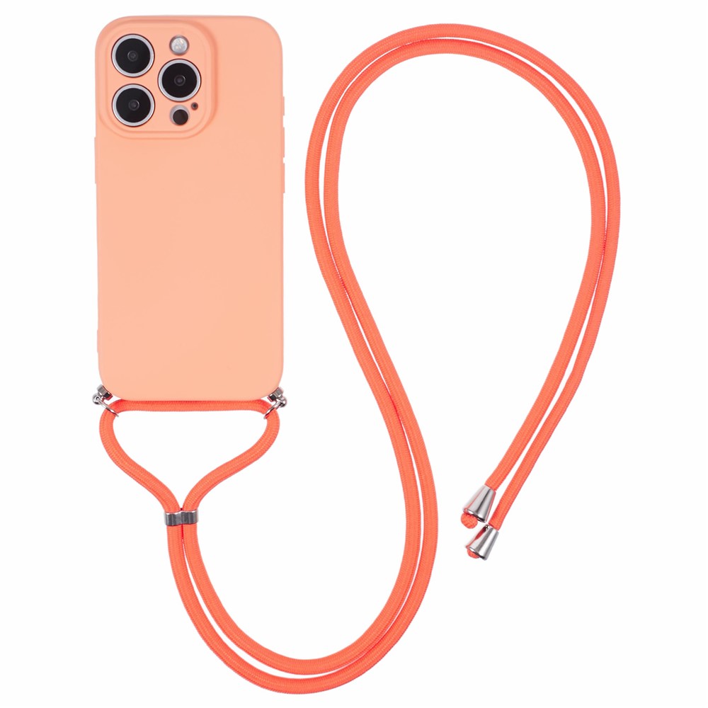 Crossbody Case Flexible TPU Fiber Lining Anti-Shock Phone Cover - For iPhone 16 Pro