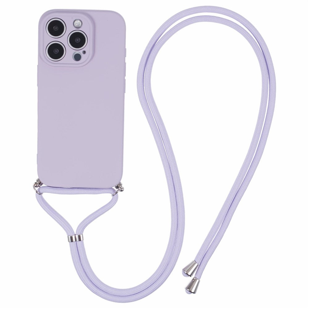 Crossbody Case Flexible TPU Fiber Lining Anti-Shock Phone Cover - For iPhone 16 Pro