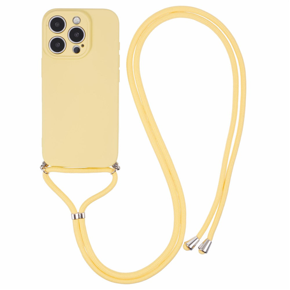 Crossbody Case Flexible TPU Fiber Lining Anti-Shock Phone Cover - For iPhone 16 Pro