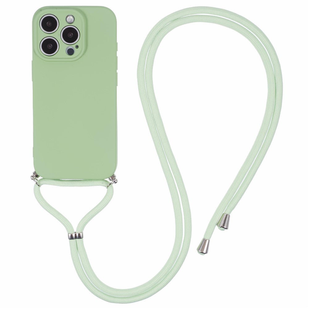 Crossbody Case Flexible TPU Fiber Lining Anti-Shock Phone Cover - For iPhone 16 Pro