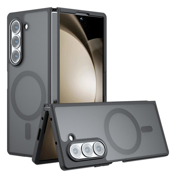 Transparent Black Matte Case with MagSafe TPU+PC Phone Cover - For Samsung Galaxy Z Fold6