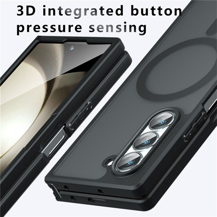 Transparent Black Matte Case with MagSafe TPU+PC Phone Cover - For Samsung Galaxy Z Fold6