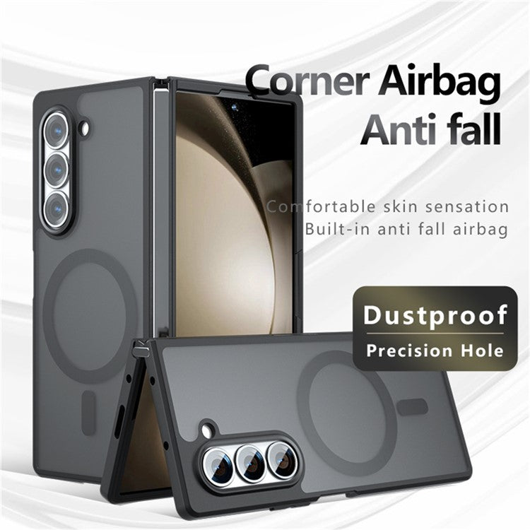 Transparent Black Matte Case with MagSafe TPU+PC Phone Cover - For Samsung Galaxy Z Fold6