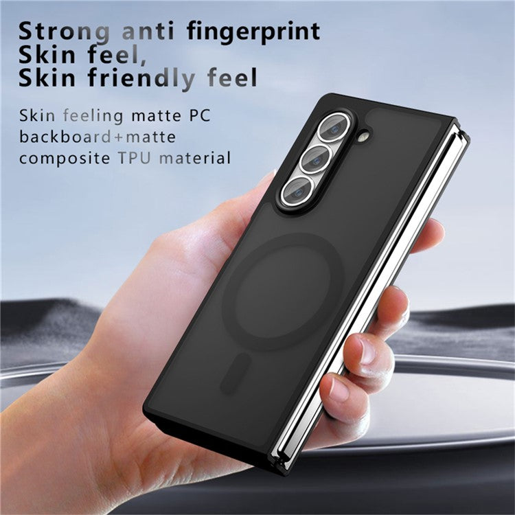 Transparent Black Matte Case with MagSafe TPU+PC Phone Cover - For Samsung Galaxy Z Fold6