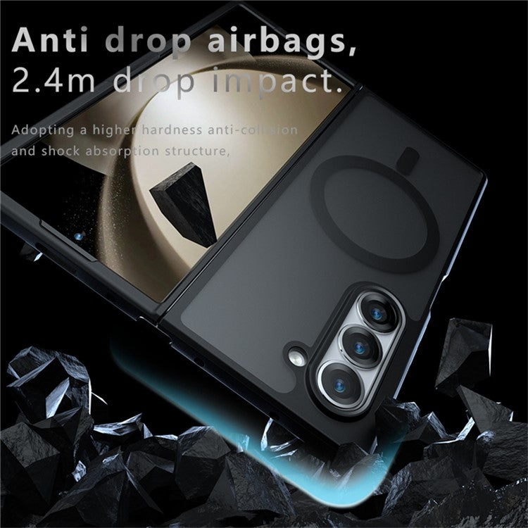 Transparent Black Matte Case with MagSafe TPU+PC Phone Cover - For Samsung Galaxy Z Fold6