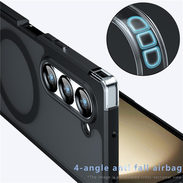 Transparent Black Matte Case with MagSafe TPU+PC Phone Cover - For Samsung Galaxy Z Fold6