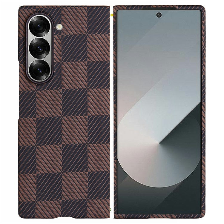 Chessboard Pattern Aramid Fiber Case Compatible with MagSafe Phone Cover - For Samsung Galaxy Z Fold6