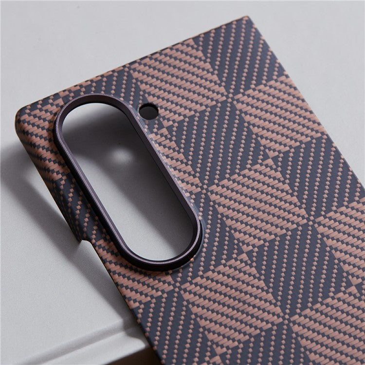 Chessboard Pattern Aramid Fiber Case Compatible with MagSafe Phone Cover - For Samsung Galaxy Z Fold6