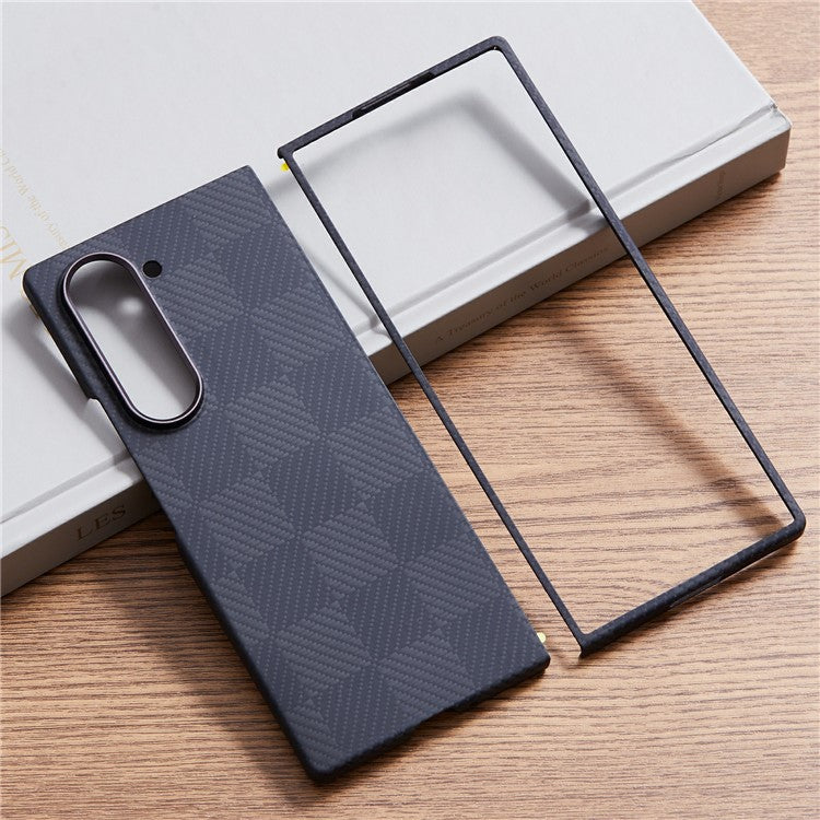 Square Grid Pattern Aramid Fiber Case Compatible with MagSafe Phone Cover - For Samsung Galaxy Z Fold6