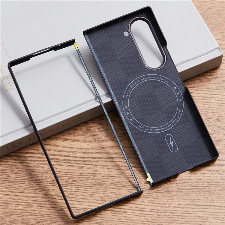 Square Grid Pattern Aramid Fiber Case Compatible with MagSafe Phone Cover - For Samsung Galaxy Z Fold6