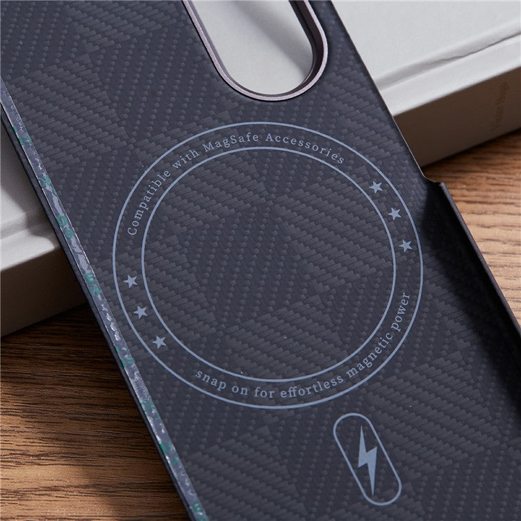 Square Grid Pattern Aramid Fiber Case Compatible with MagSafe Phone Cover - For Samsung Galaxy Z Fold6