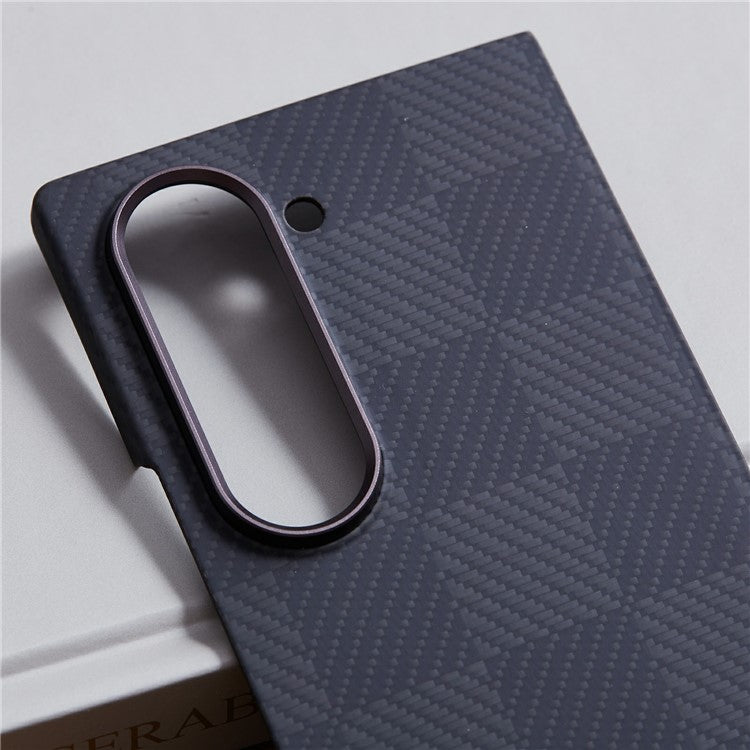 Square Grid Pattern Aramid Fiber Case Compatible with MagSafe Phone Cover - For Samsung Galaxy Z Fold6