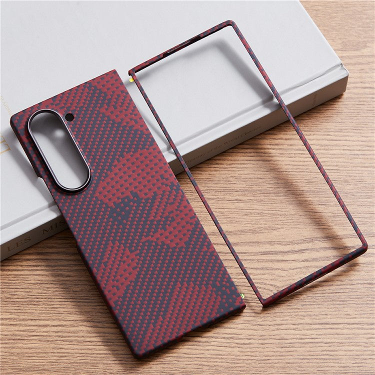 Camouflage Red Aramid Fiber Case Compatible with MagSafe Phone Cover - For Samsung Galaxy Fold6
