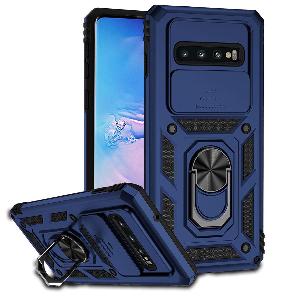 PC + TPU Metal Ring Kickstand Case - For Samsung Galaxy S10