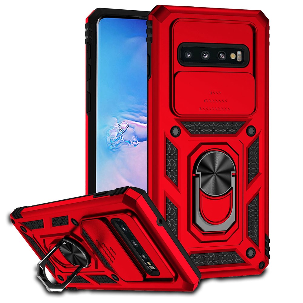 PC + TPU Metal Ring Kickstand Case - For Samsung Galaxy S10