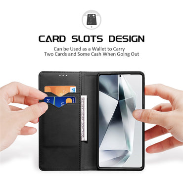 Dux Ducis Hivo Series Split Leather Wallet Stand Flip Case (Non-magnetic) - For Samsung Galaxy S25 Ultra