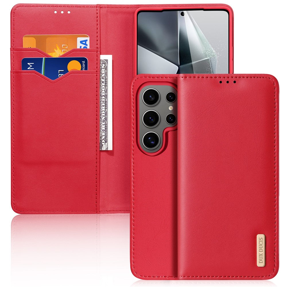 Dux Ducis Hivo Series Split Leather Wallet Stand Flip Case (Non-magnetic) - For Samsung Galaxy S25 Ultra