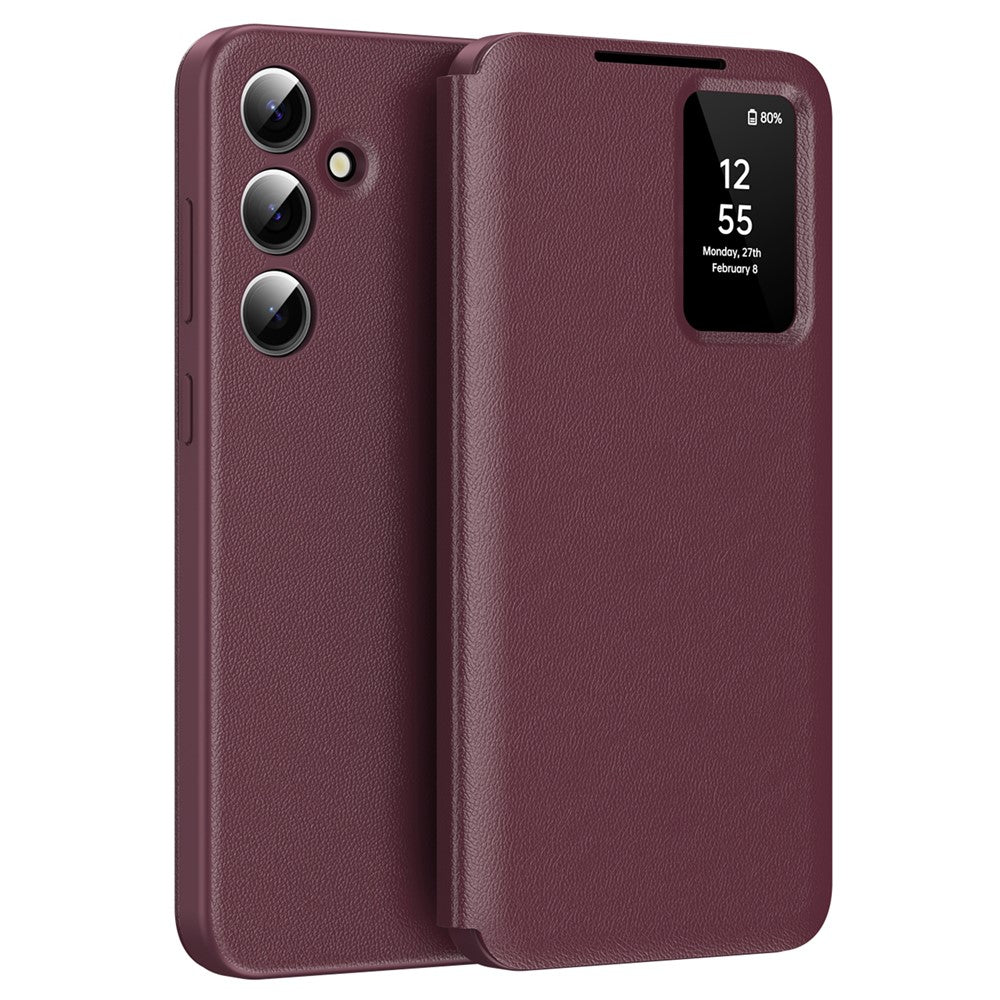 View Window PU Leather Wallet Case - For Samsung Galaxy S25