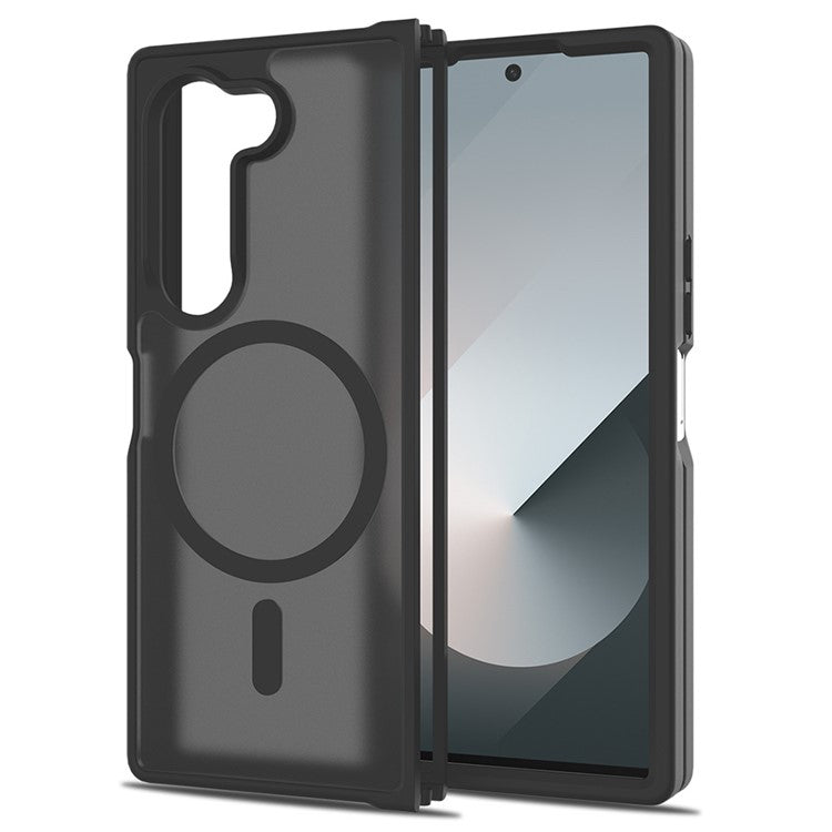 TPU Frame Acrylic Back Case Compatible with MagSafe Phone Cover - For Samsung Galaxy Fold6