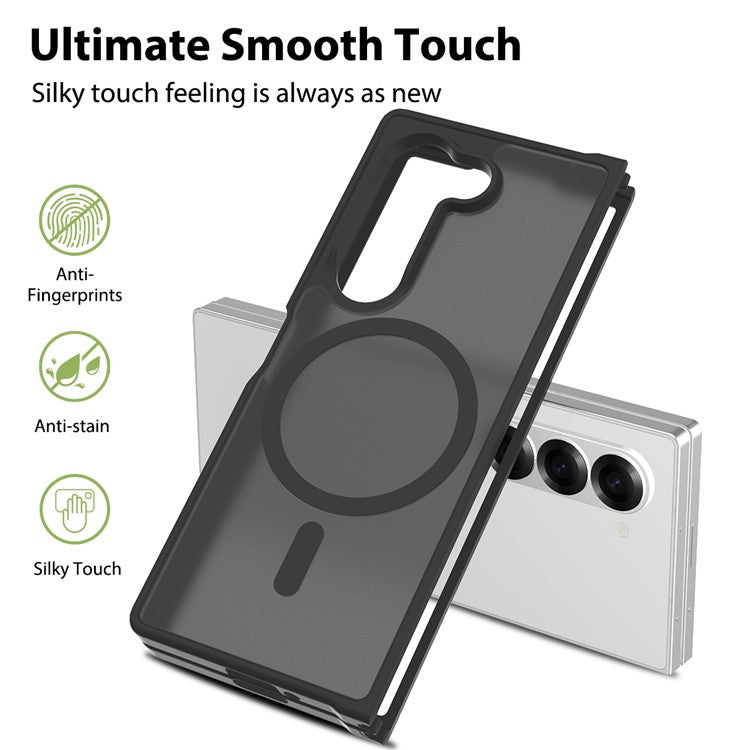 TPU Frame Acrylic Back Case Compatible with MagSafe Phone Cover - For Samsung Galaxy Fold6