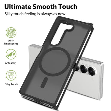 TPU Frame Acrylic Back Case Compatible with MagSafe Phone Cover - For Samsung Galaxy Fold6