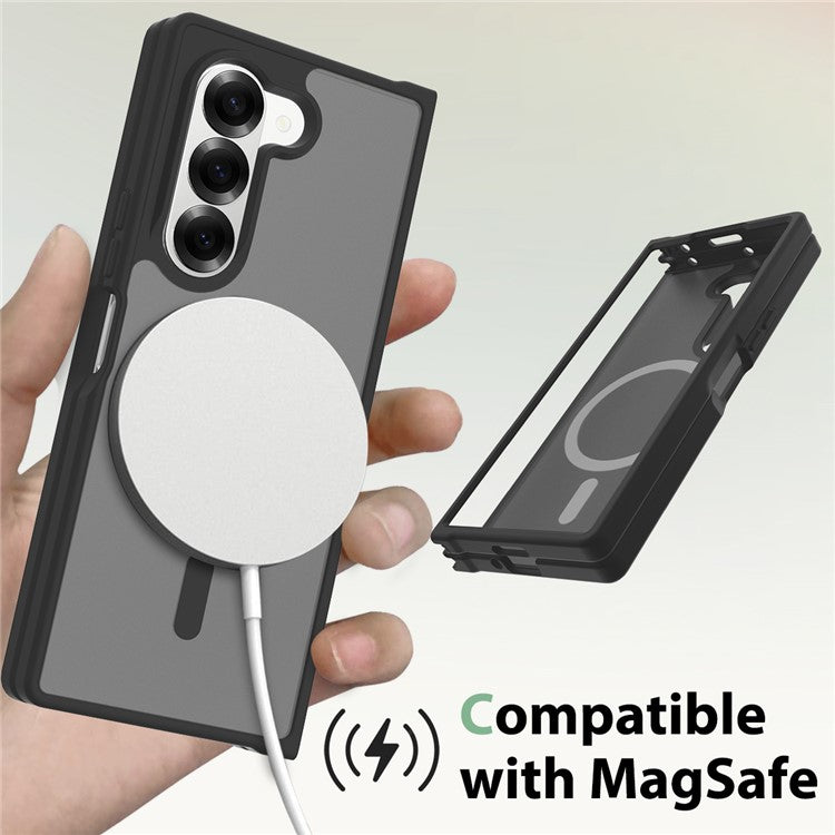TPU Frame Acrylic Back Case Compatible with MagSafe Phone Cover - For Samsung Galaxy Fold6