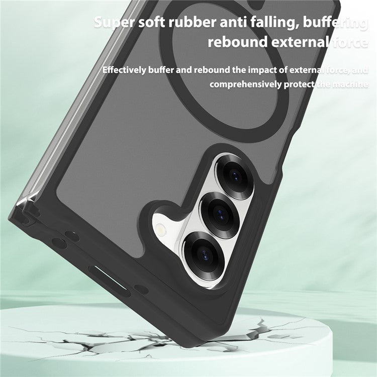 TPU Frame Acrylic Back Case Compatible with MagSafe Phone Cover - For Samsung Galaxy Fold6