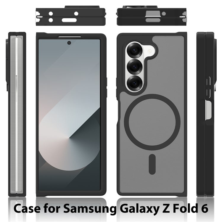 TPU Frame Acrylic Back Case Compatible with MagSafe Phone Cover - For Samsung Galaxy Fold6