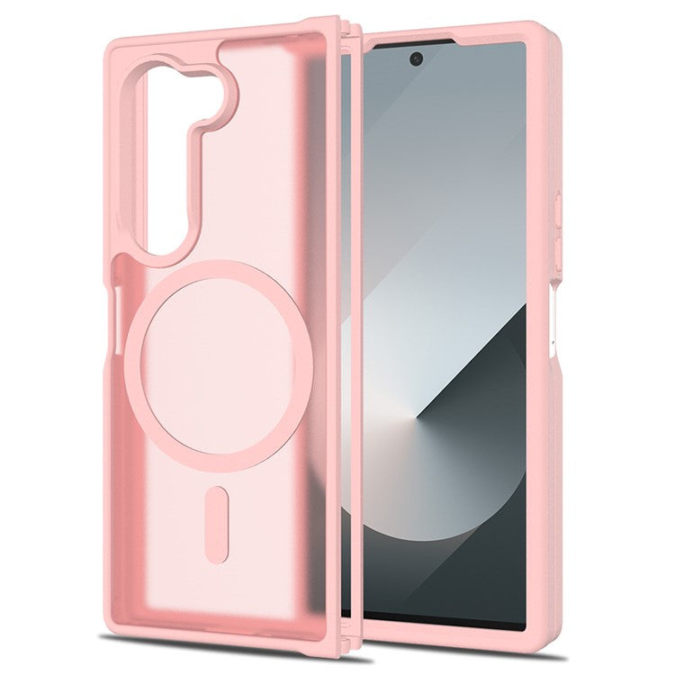 TPU Frame Acrylic Back Case Compatible with MagSafe Phone Cover - For Samsung Galaxy Fold6